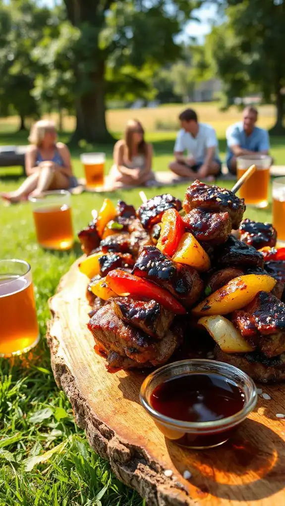 tender teriyaki steak skewers
