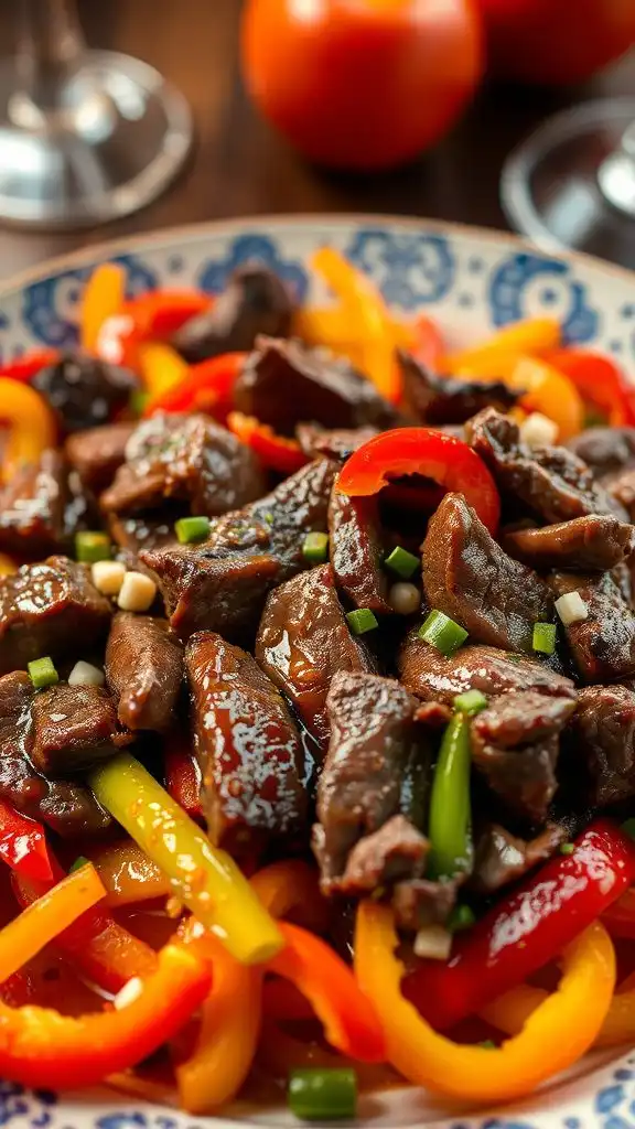 teriyaki beef with peppers