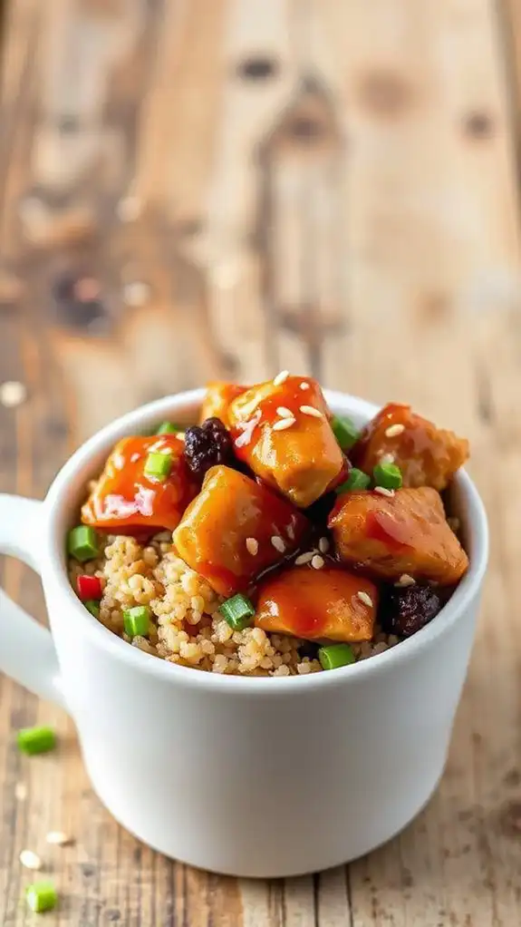teriyaki chicken served quinoa