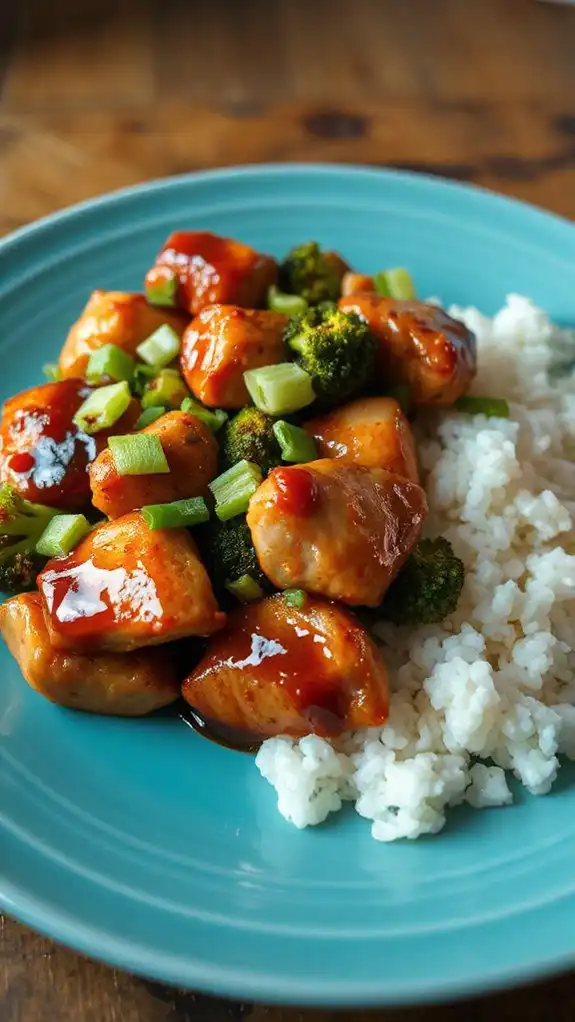 teriyaki chicken with broccoli
