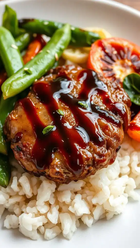 teriyaki flavored hamburger steak