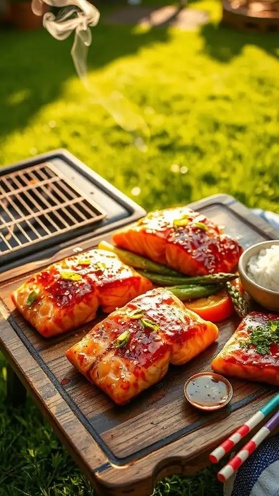 teriyaki glazed salmon fillets