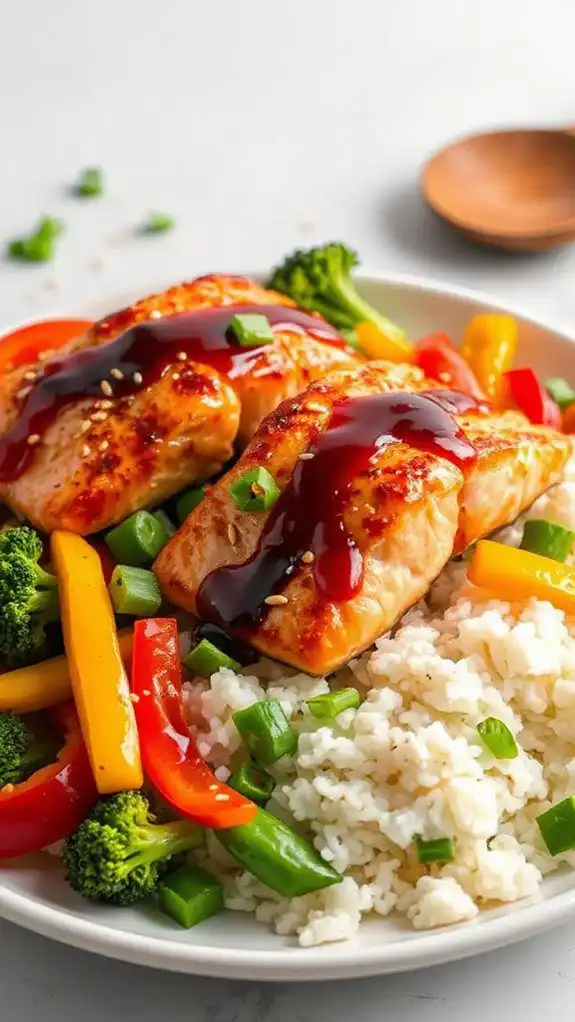 teriyaki salmon on sheet teriyaki salmon on sheet