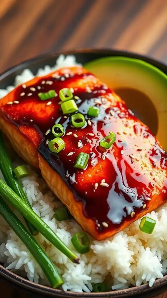 teriyaki salmon rice bowls