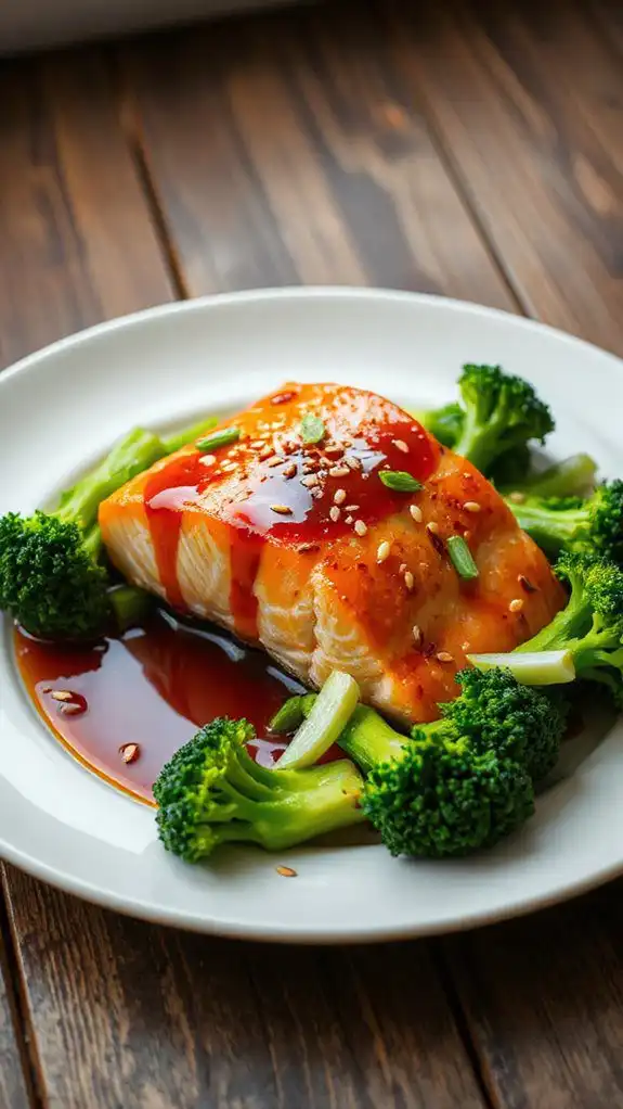 teriyaki salmon with broccoli