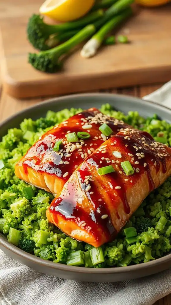 teriyaki salmon with broccoli