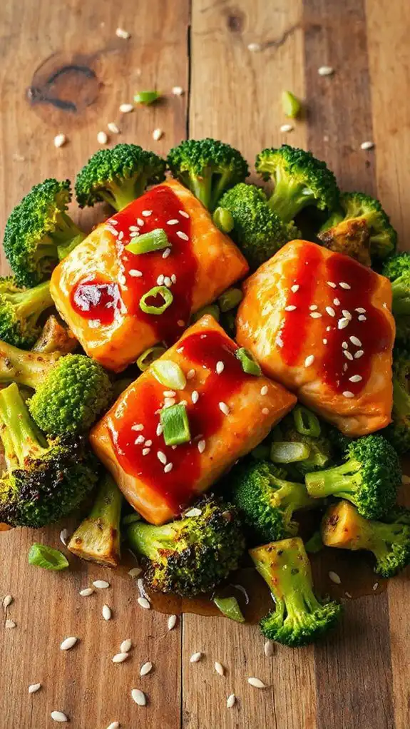 teriyaki salmon with broccoli