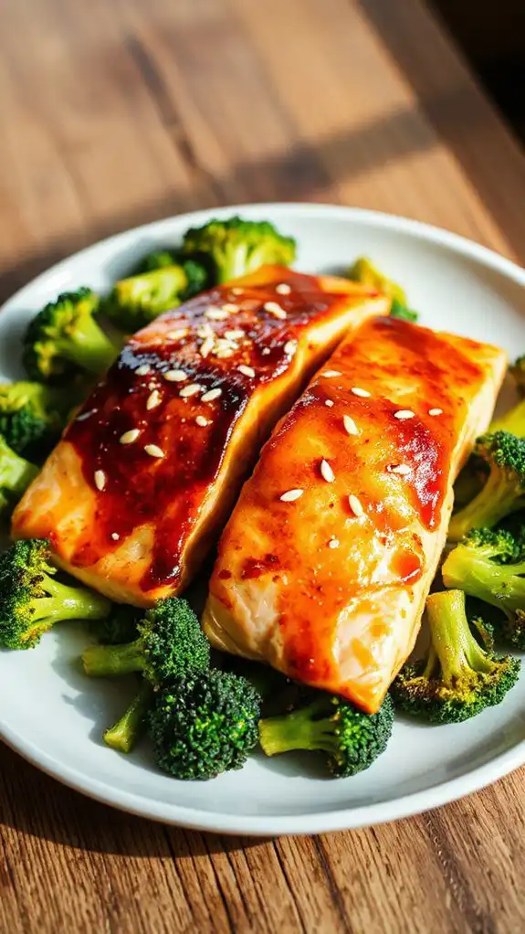 teriyaki salmon with broccoli