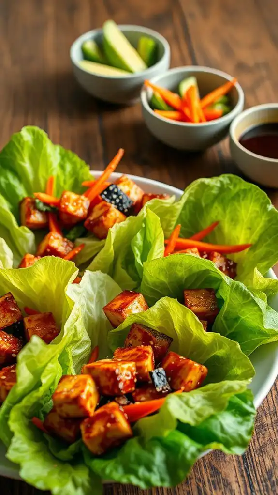 teriyaki tofu lettuce wraps