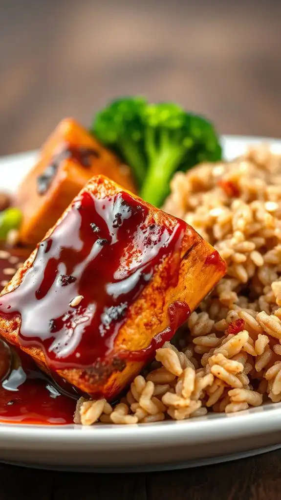 teriyaki tofu with broccoli