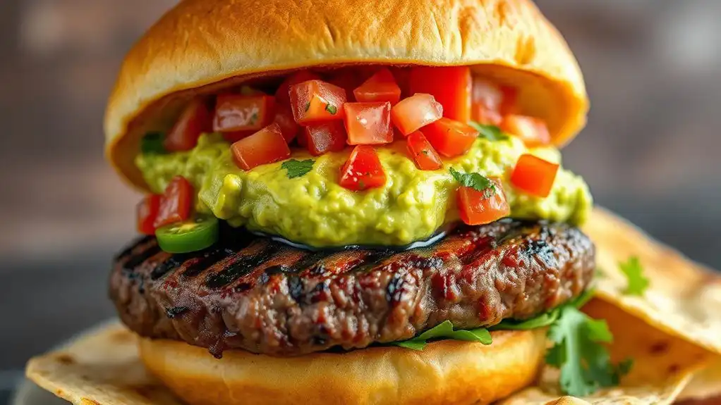 tex mex guacamole salsa burger