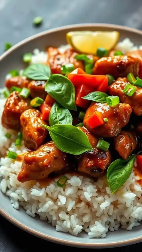thai basil chicken dish thai basil chicken dish
