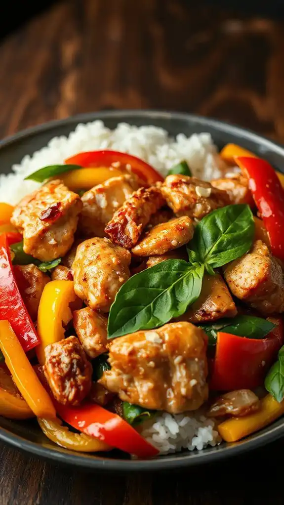 thai basil chicken stir fry