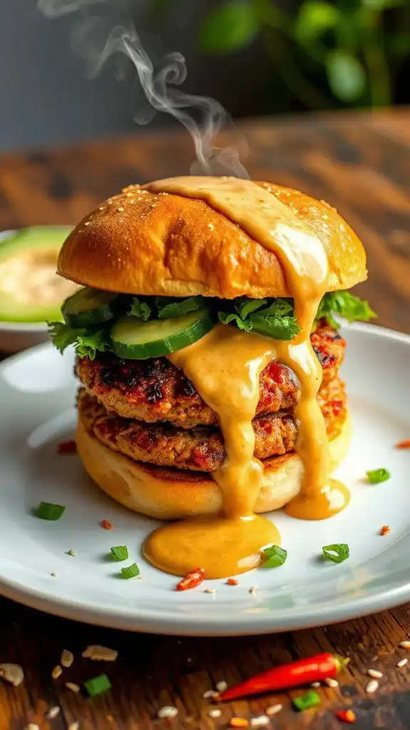 thai curry peanut burger
