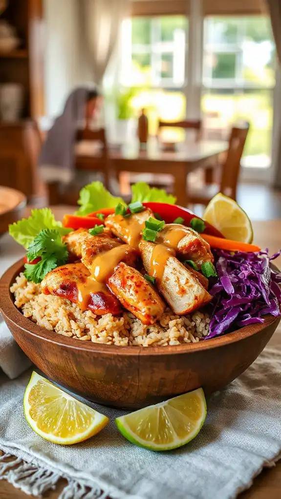 thai peanut chicken bowl
