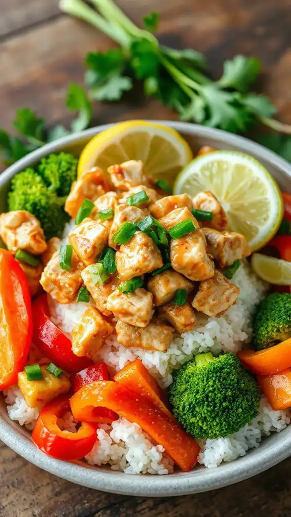 thai peanut chicken bowl