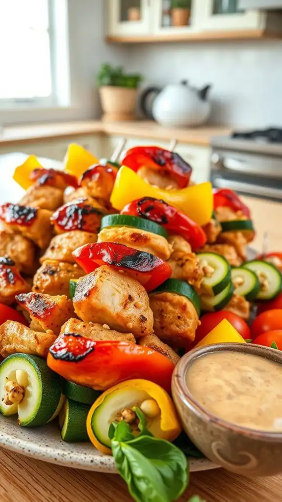 thai peanut chicken skewers
