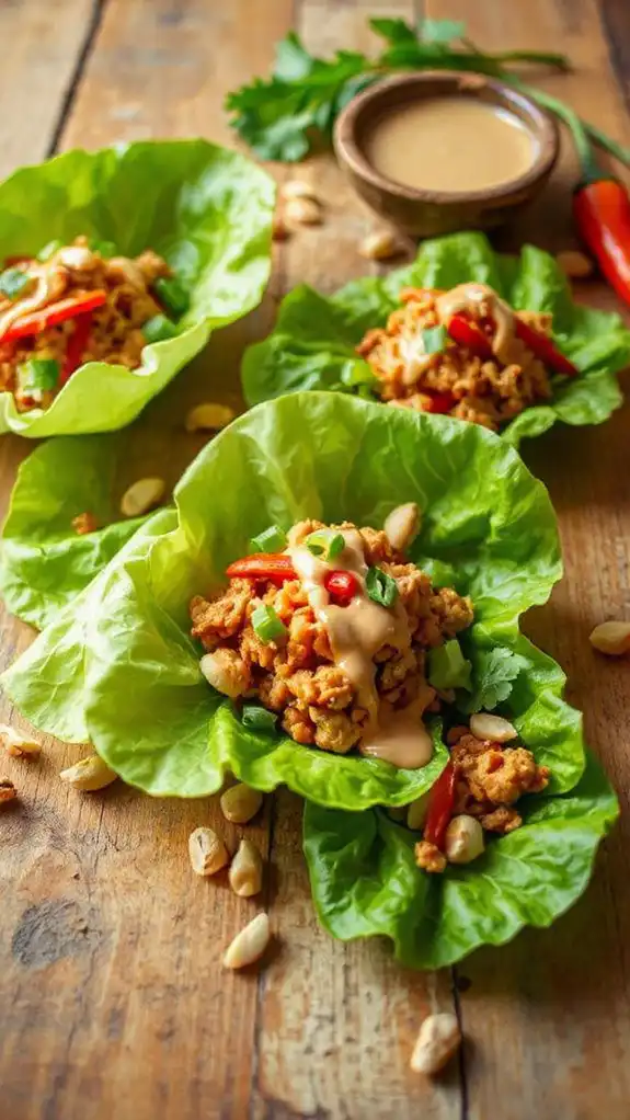 thai peanut chicken wraps