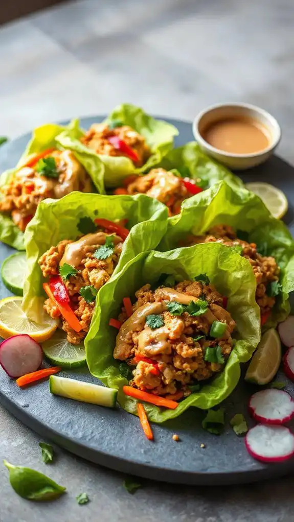 thai peanut chicken wraps
