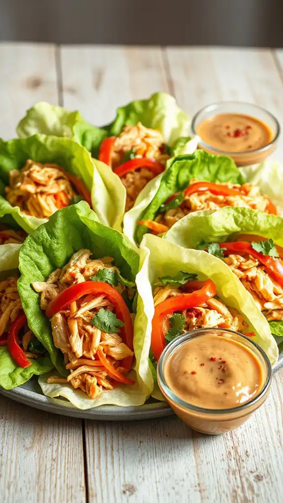 thai peanut chicken wraps