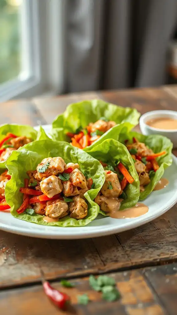 thai peanut chicken wraps