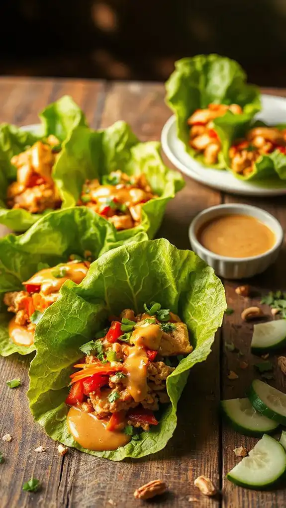 thai peanut chicken wraps