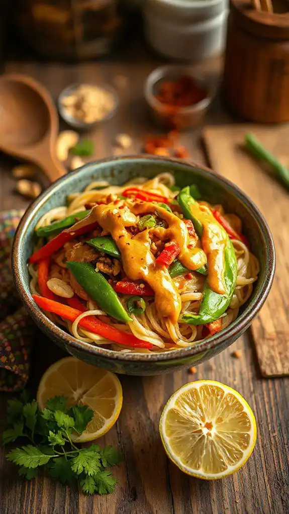 thai peanut noodle dish