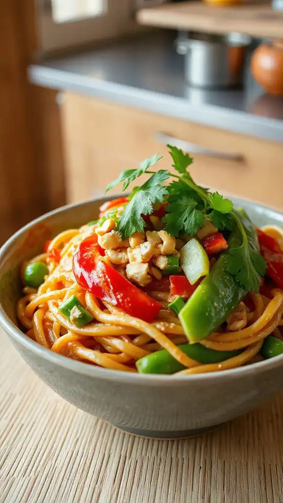 thai peanut noodle dish