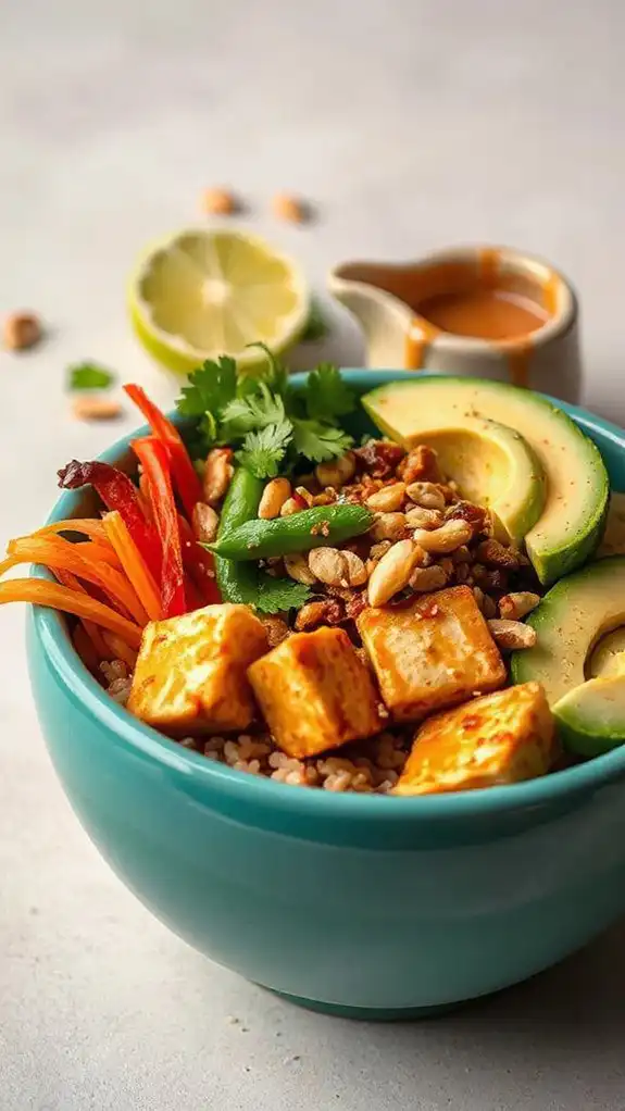 thai peanut tofu bowl