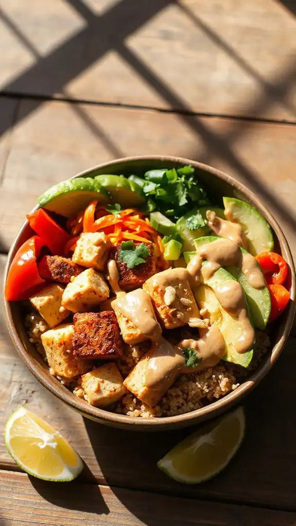 thai peanut tofu bowl
