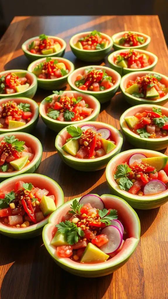 thai watermelon poke bowls