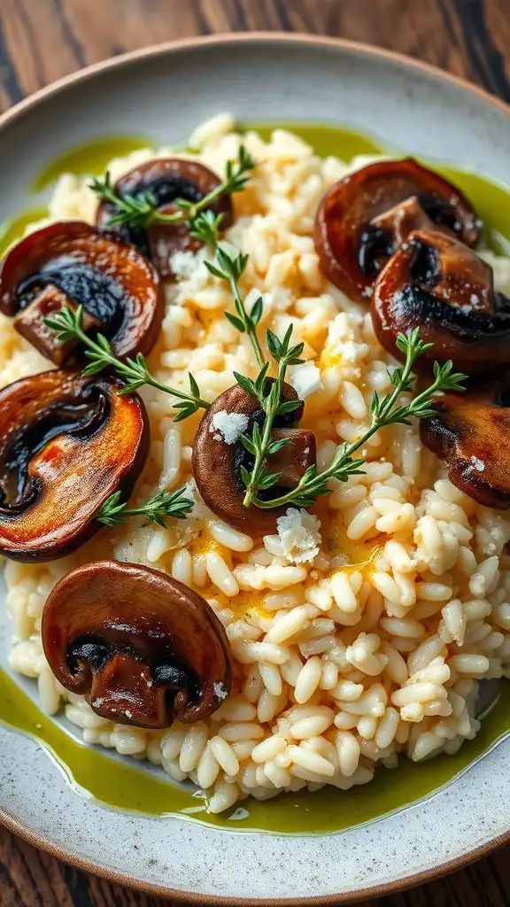 thyme infused mushroom risotto recipe thyme infused mushroom risotto recipe