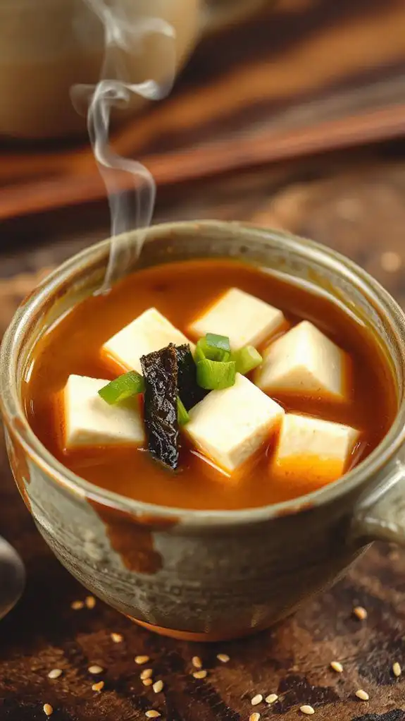 tofu filled miso soup