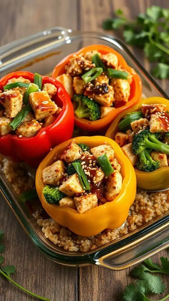 tofu filled teriyaki peppers tofu filled teriyaki peppers