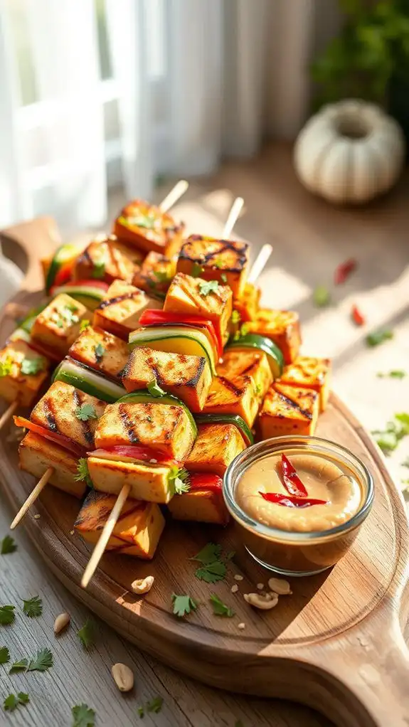 tofu skewers with peanut sauce