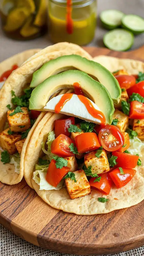 tofu tacos with pickle juice