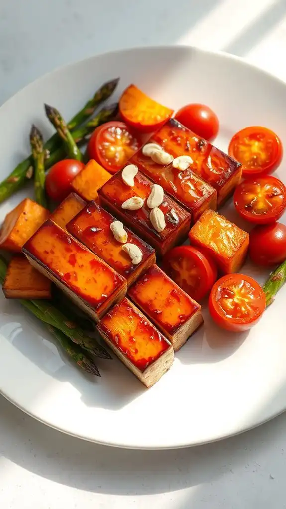 tofu with maple glaze