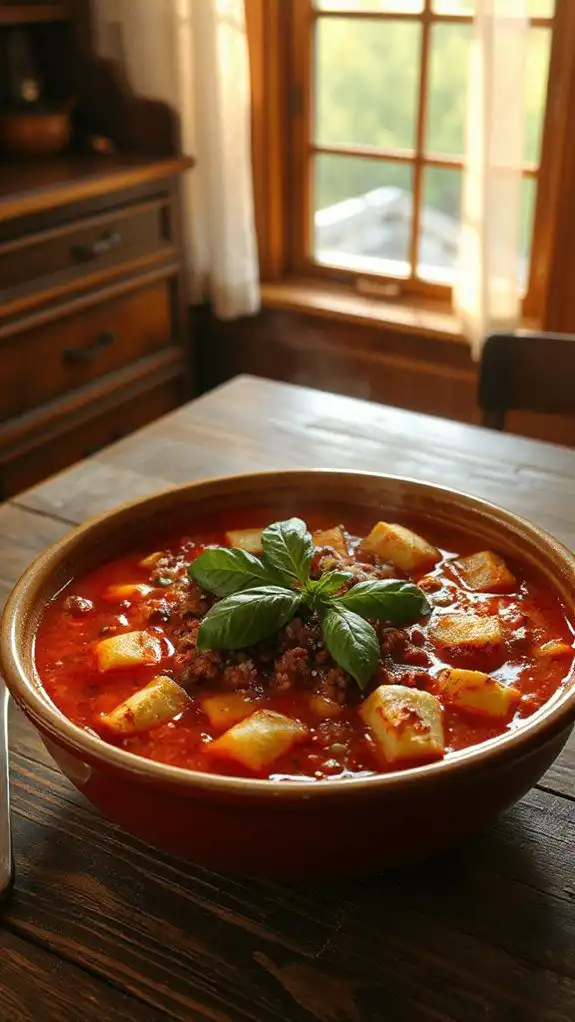 tomato basil hamburger stew