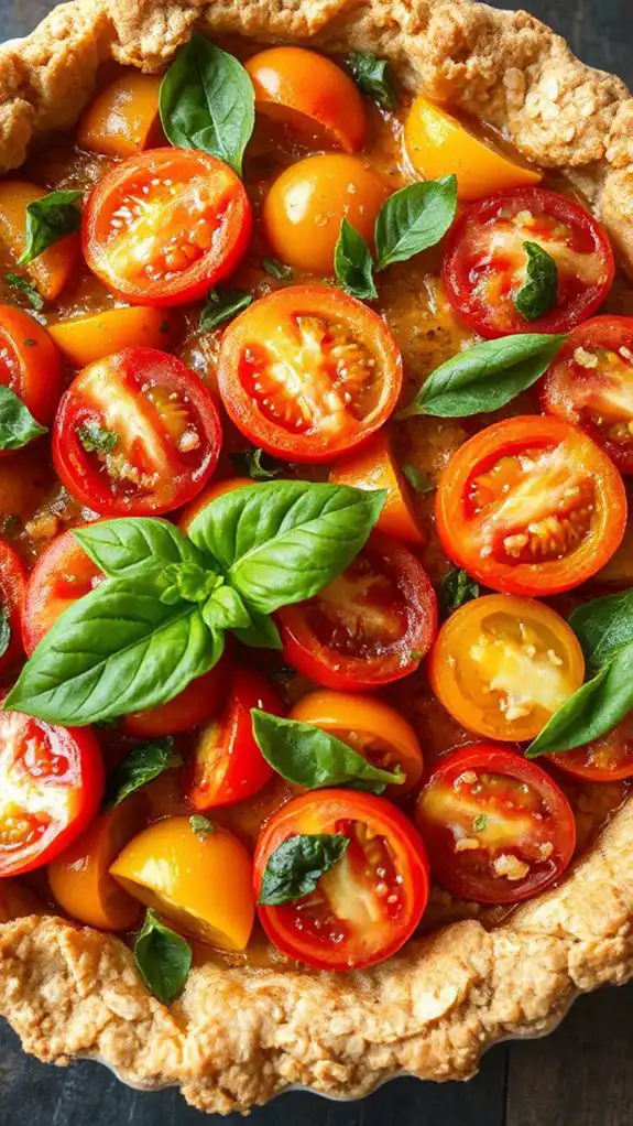 tomato basil oat quiche