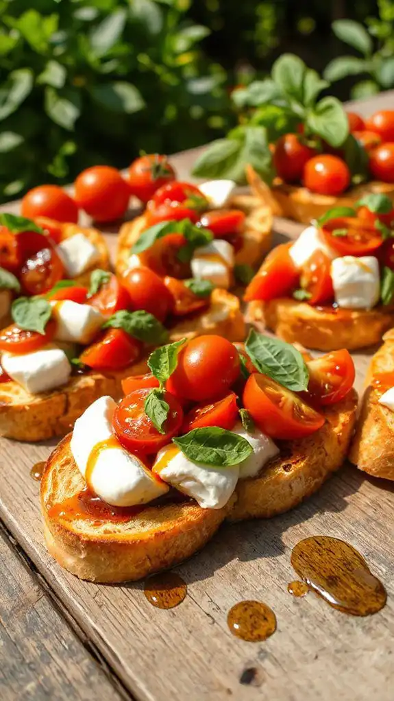 tomato mozzarella basil bruschetta