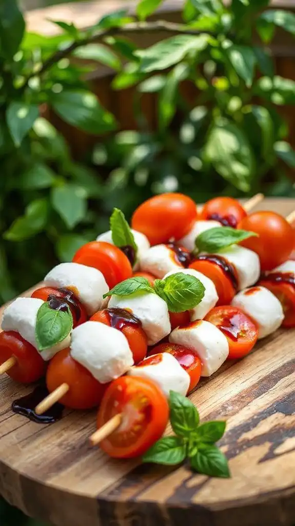 tomato mozzarella basil skewers tomato mozzarella basil skewers