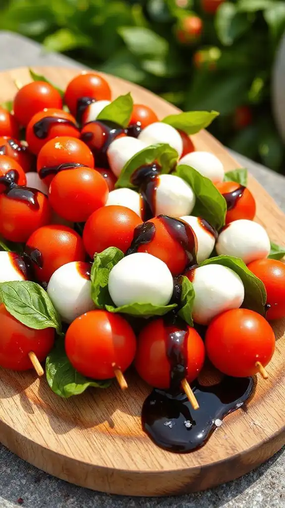 tomato mozzarella basil skewers
