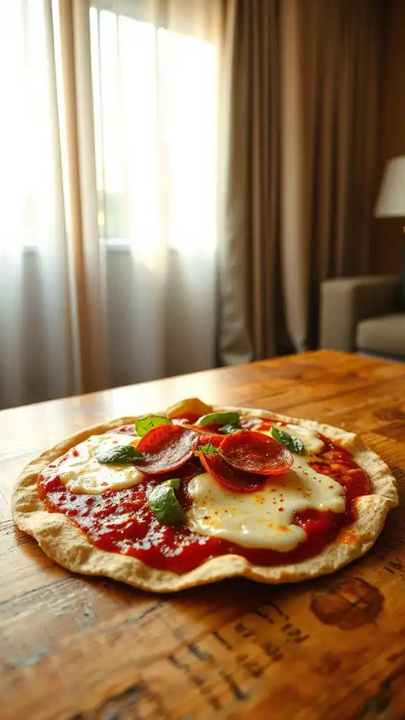 tortilla microwave pizza creation