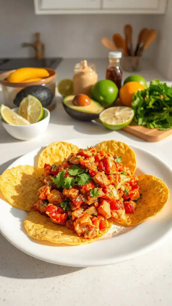 tostadas with spicy tuna