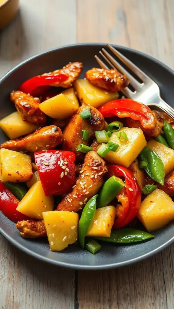 tropical chicken stir fry dish