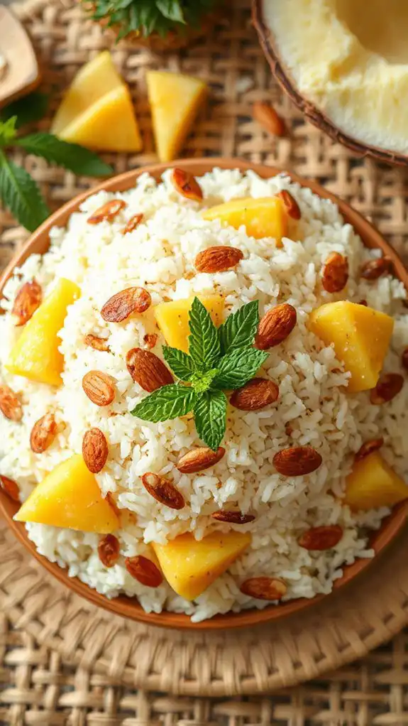 tropical coconut pineapple dish