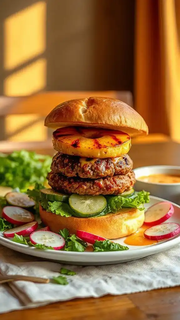 tropical flavored vegetarian burger