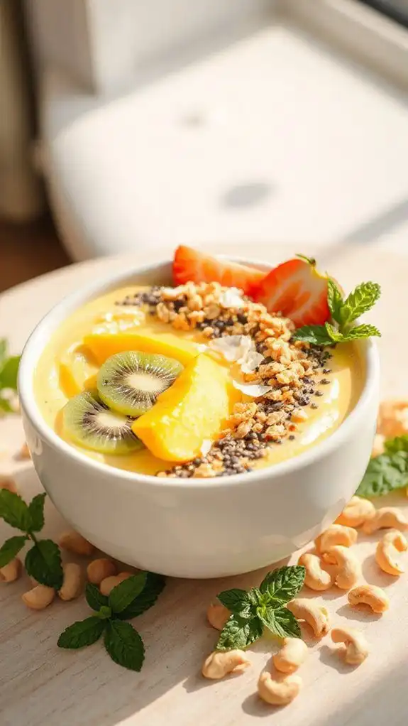 tropical fruit smoothie bowl