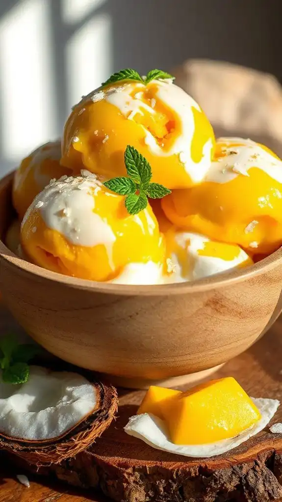 tropical mango coconut dessert