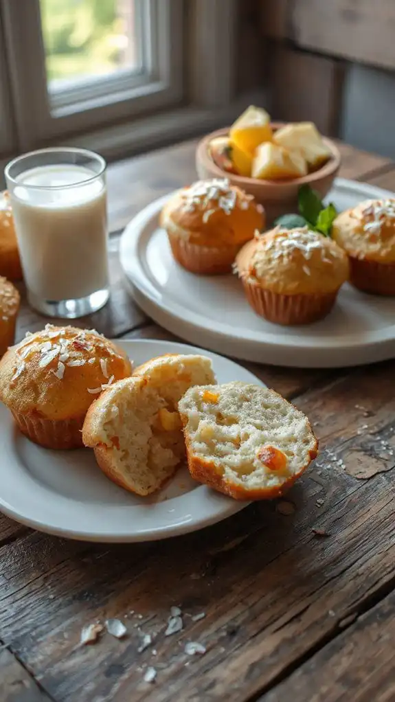 tropical pineapple coconut muffins